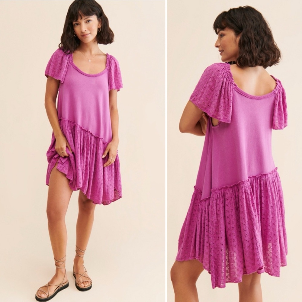 Free People Wanderlust Mini Dress in Medium Pink, size XS - Picture 1 of 9